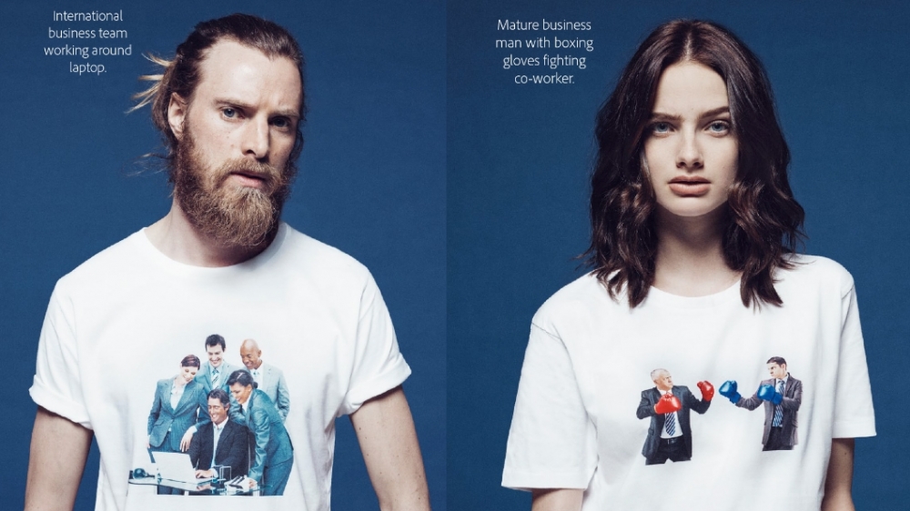 Adobe cria linha de camisas com as fotos mais clich&ecirc;s dos bancos de imagem