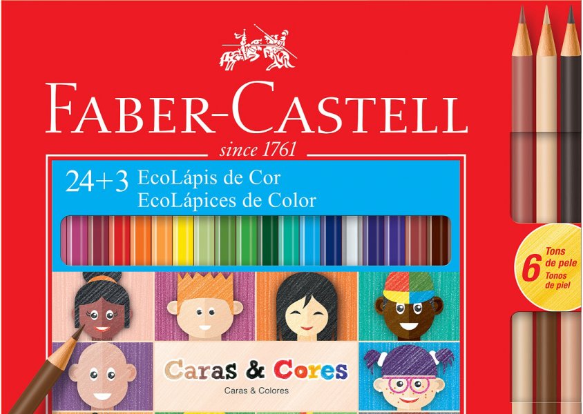 Representando todos! Finalmente, Faber-Castell lan&ccedil;a novos l&aacute;pis com 6 tons de pele!
